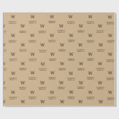 Rustiek Elegant Business Monogram Bruin Cadeaupapier (Vlak)