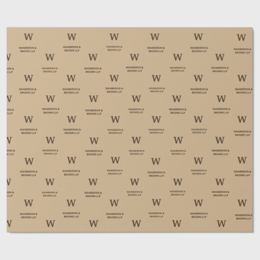 Rustiek Elegant Business Monogram Bruin Cadeaupapier (Vlak)