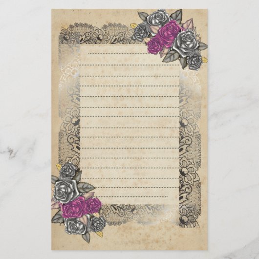 Rustiek Elegant Eenvoudig Voor Haar Briefpapier (Achterkant)