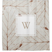 Rustiek Elegant Fall Leaves Taupe Monogram Douchegordijn (Voorkant)