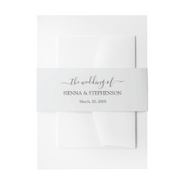 Rustiek Elegant Grijs Huwelijk Uitnodigingen Wikkel