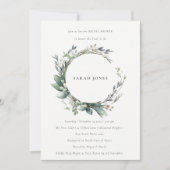 Rustiek Elegant Groen Bladblad Krans Vrijgezellenf Kaart (Voorkant)