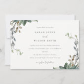 Rustiek Elegant Groen Bladerdak Waterverf Bruiloft Kaart (Voorkant)