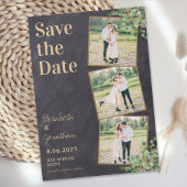 Rustiek Elegant Groen Custom 3 Fotocollage Save The Date