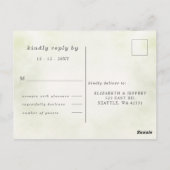 Rustiek Elegant Groen Wit Bloemen RSVP Briefkaart (Achterkant)