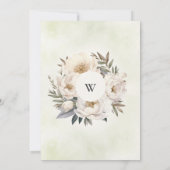 Rustiek Elegant groen Wit Bloemen Vrijgezellenfees Kaart (Achterkant)