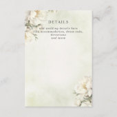 Rustiek Elegant groen wit bloemenbruiloft Informatiekaartje (Voorkant)