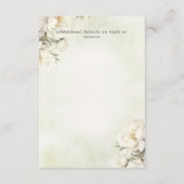 Rustiek Elegant groen wit bloemenbruiloft Informatiekaartje (Achterkant)