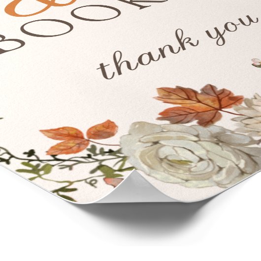 Rustiek Elegant Herfst Baby shower Gifts Sign Poster (Hoek)