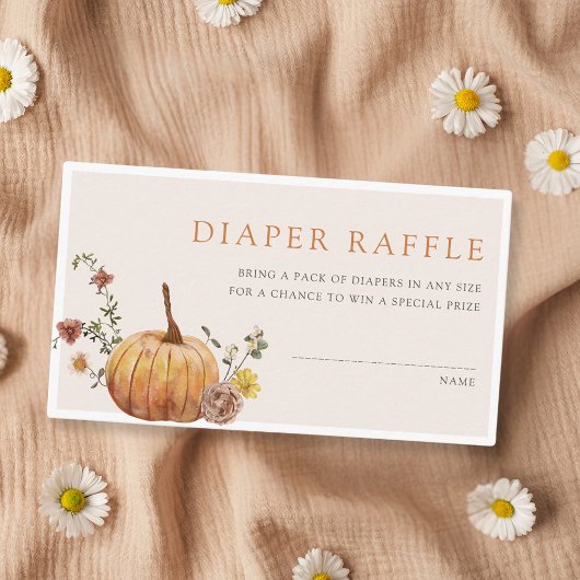 Rustiek Elegant Herfst Baby shower Luier Raffle Informatiekaartje