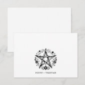 Rustiek Elegant Hout Bloemen Paren Naam Notitiekaartje (Voorkant / Achterkant)