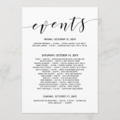 Rustiek Elegant Huwelijk Welkom en Reisschema Kaar Programmakaart (Achterkant)