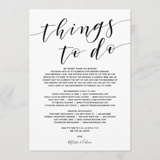 Rustiek Elegant Huwelijk Welkom en Reisschema Kaar Programmakaart (Voorkant)