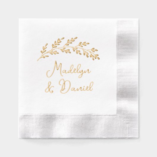 Rustiek Elegant Huwelijksmonogram Folie Servetten (Voorkant)