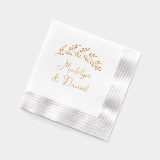 Rustiek Elegant Huwelijksmonogram Folie Servetten (Links)