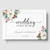 Rustiek Elegant Kerst Winter Wedding Guest Book Gastenboek (Voorkant)