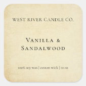 Rustiek Elegant Kraft Papier Kaars Label (Voorkant)