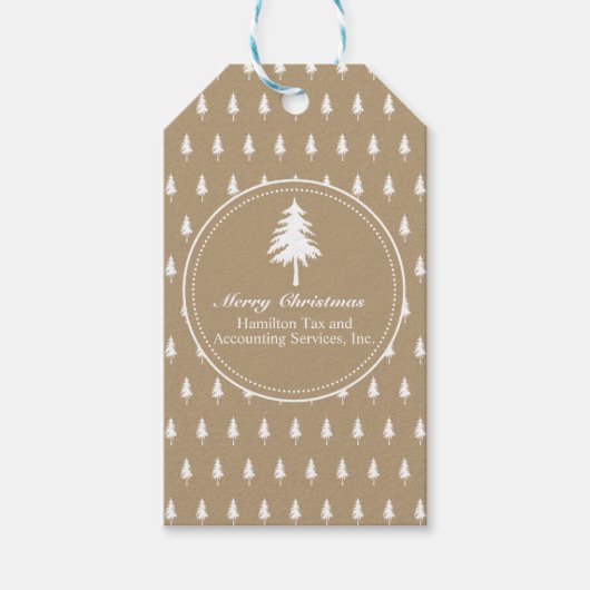 Rustiek Elegant Kraft Papier Zakelijk Kerstmis Cadeaulabel (Voorkant)