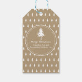 Rustiek Elegant Kraft Papier Zakelijk Kerstmis Cadeaulabel (Achterkant)