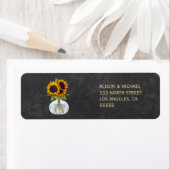 Rustiek elegant krijtbord zonnebloemen adres etiket (Insitu)