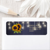 Rustiek elegant krijtbord zonnebloemen rsvp adres etiket (Insitu)