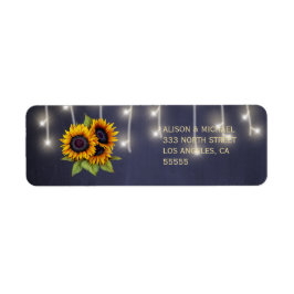 Rustiek elegant krijtbord zonnebloemen rsvp adres etiket