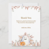 Rustiek Elegant Little Boo Boho Ghost Baby shower Bedankkaart (Voorkant)