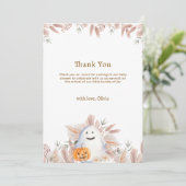 Rustiek Elegant Little Boo Boho Ghost Baby shower Bedankkaart (Staand voorkant)