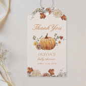 Rustiek Elegant Little Pumpkin Herfst Baby shower Cadeaulabel