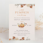Rustiek Elegant Little Pumpkin Herfst Baby shower Kaart