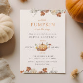 Rustiek Elegant Little Pumpkin Herfst Baby shower Kaart
