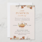 Rustiek Elegant Little Pumpkin Herfst Baby shower Kaart (Voorkant)