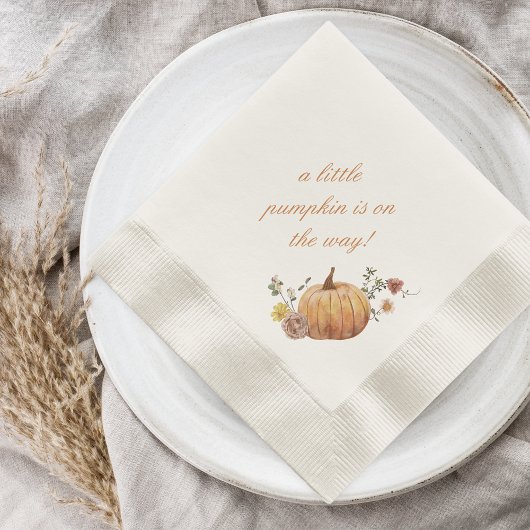 Rustiek Elegant Little Pumpkin Herfst Baby shower Servet