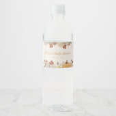 Rustiek Elegant Little Pumpkin Herfst Baby shower Waterfles Etiket (Voorkant)