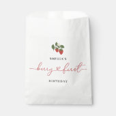 Rustiek Elegant Meisje Berry Eerste Verjaardag Par Bedankzakje (Voorkant)