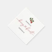 Rustiek Elegant Meisje Berry Eerste Verjaardag Par Servet (Hoek)