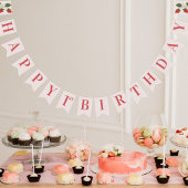 Rustiek Elegant Meisje Berry Eerste Verjaardag Par Vlaggetjes