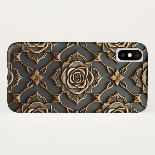 Rustiek Elegant Metallic Roos Case-Mate iPhone Case (Achterkant (horizontaal))