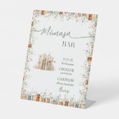 Rustiek Elegant Mimosa Bar Vrijgezellenfeest & Huw Reclamebord Met Voetstuk (Voorkant)