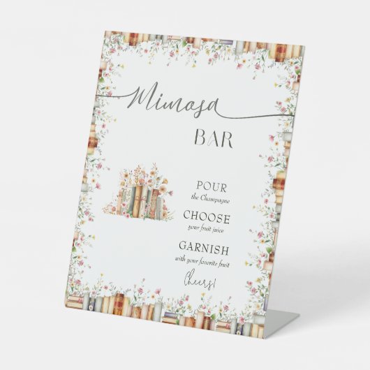 Rustiek Elegant Mimosa Bar Vrijgezellenfeest & Huw Reclamebord Met Voetstuk (Voorkant)