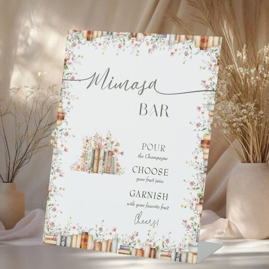 Rustiek Elegant Mimosa Bar Vrijgezellenfeest & Huw Reclamebord Met Voetstuk