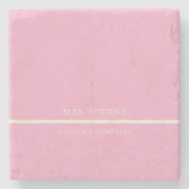 Rustiek Elegant Modern Roze Leraar Gift Stenen Onderzetter (Voorkant)