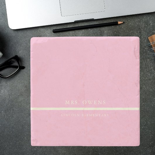 Rustiek Elegant Modern Roze Leraar Gift Stenen Onderzetter