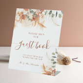 Rustiek Elegant Modern Wedding Guest Book Sign Reclamebord Met Voetstuk