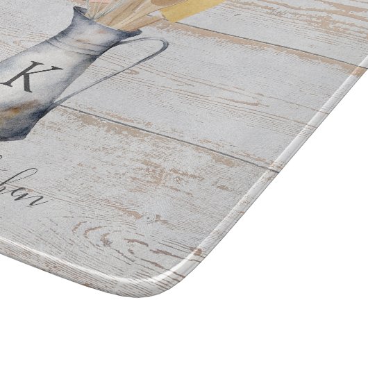 Rustiek Elegant Monogram Keukengerei Snijplank (Hoek)