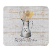 Rustiek Elegant Monogram Keukengerei Snijplank (Voorkant)