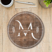 Rustiek & Elegant Monogram Nep Hout Ronde Snijplank