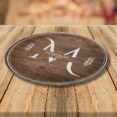 Rustiek & Elegant Monogram Nep Hout Ronde Snijplank
