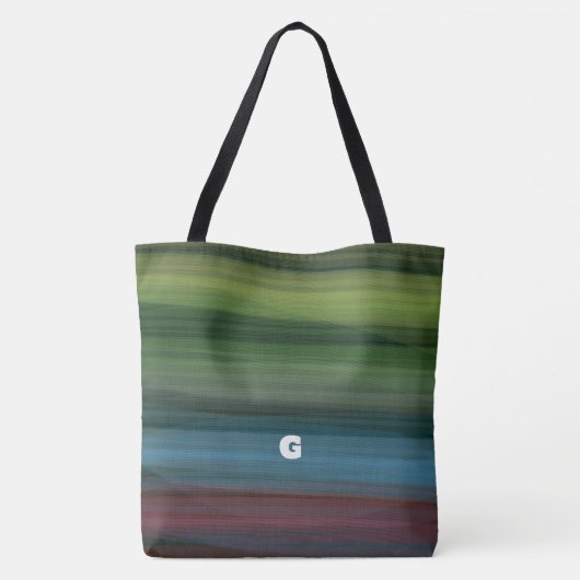 Rustiek Elegant Multicolor Blauwgroen Tote Bag (Achterkant)