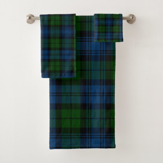 Rustiek Elegant Plaid Blauw en Groen Rustiek Tarta Bad Handdoek (Insitu)